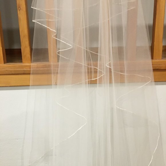 pure white 8 ft wedding veil